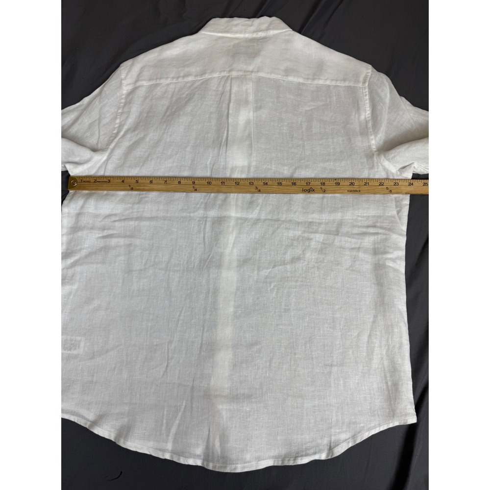 Jason Wu Mens 100% Linen Short Sleeve Button Up Shirt White Large Casual NWT - Picture 3 of 16